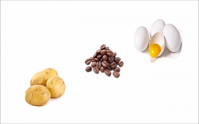 Kentang, Telur, dan Biji Kopi